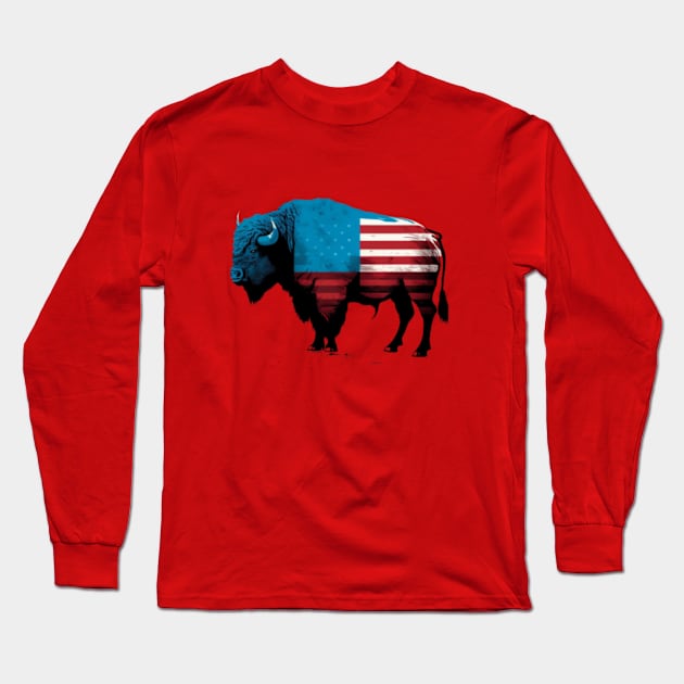 bos bison, usa flags Long Sleeve T-Shirt by ThatSimply!